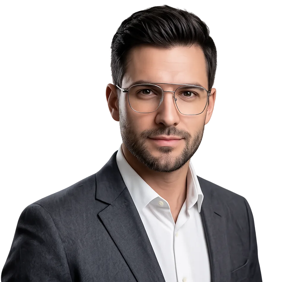 Modelo con lentes ópticos Crystal Vision