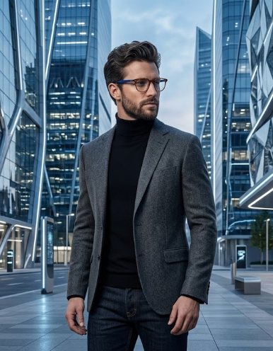 Modelo con lentes Crystal Vision